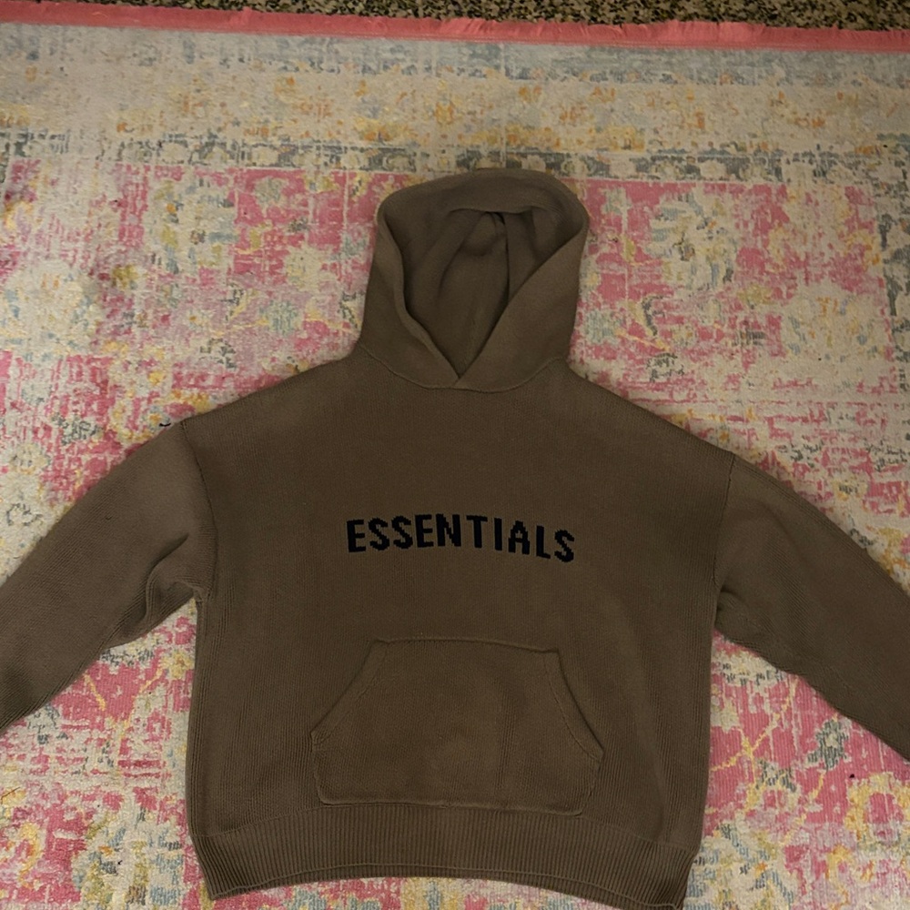 Brown Essentials Knitted Hoodie